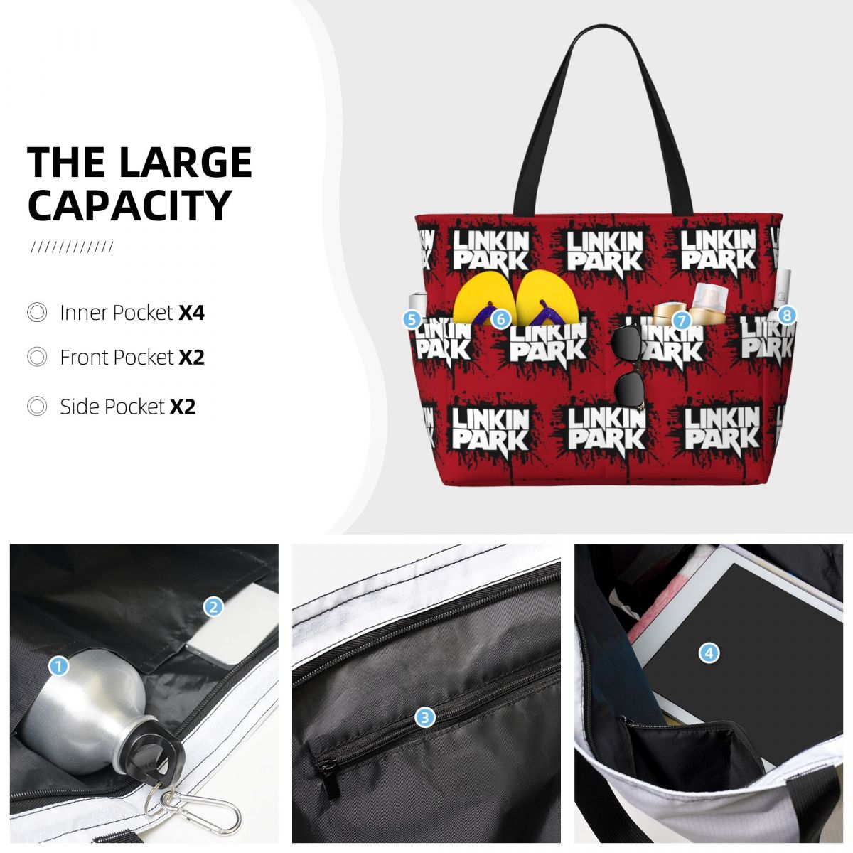 Linkin Park Band Beach Tote Ba - огляд і ціна Yoga Fitness Park